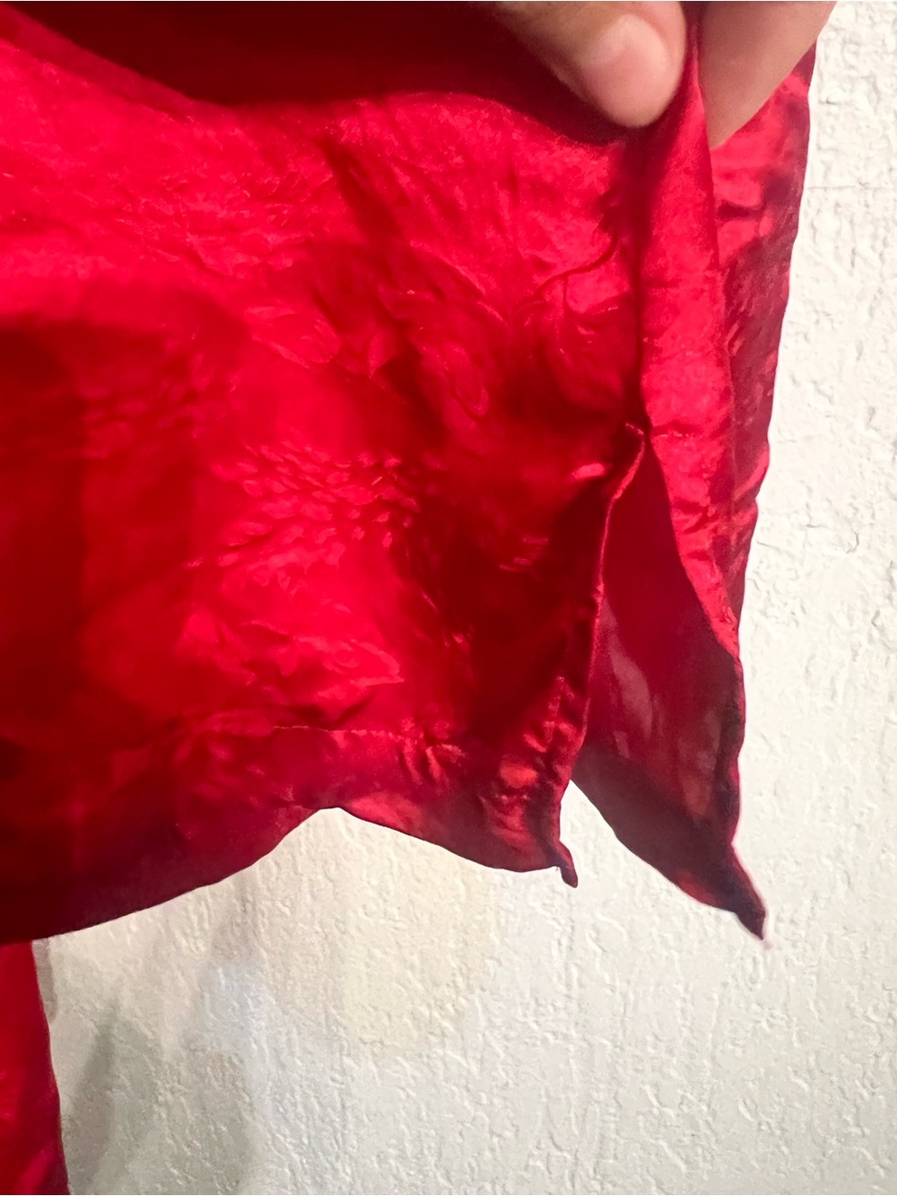 100% Silk Red Long Sleeve Pajama Set Size M by August Silk - Picture 11 of 12
